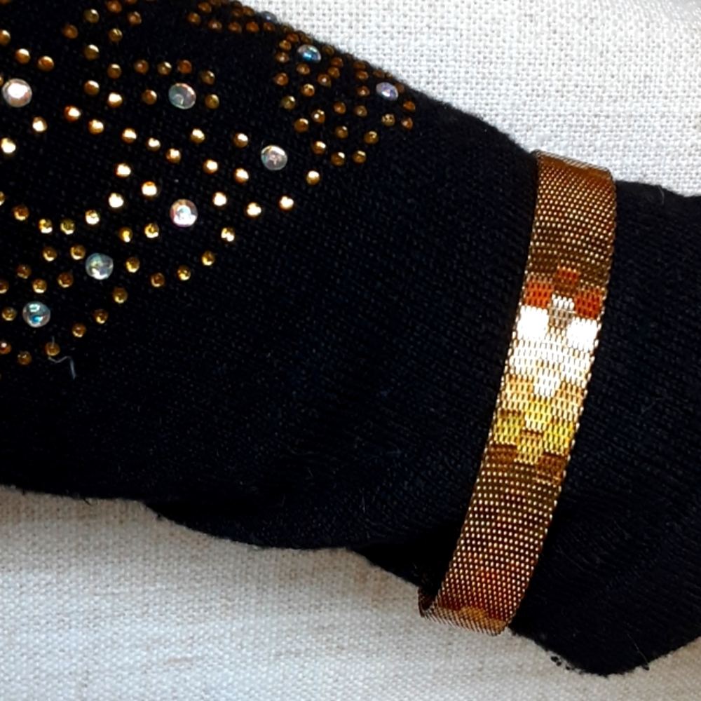 Italian 14 karat yellow gold mesh bracelet